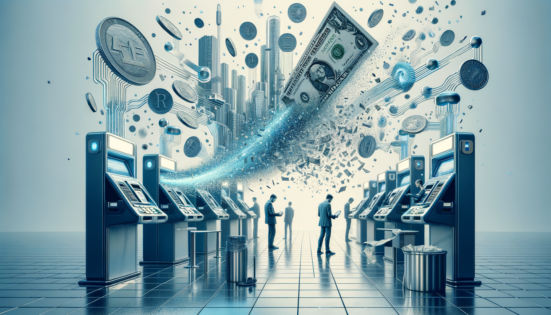 The End of Cash - Three-Stage Timeline Infographic