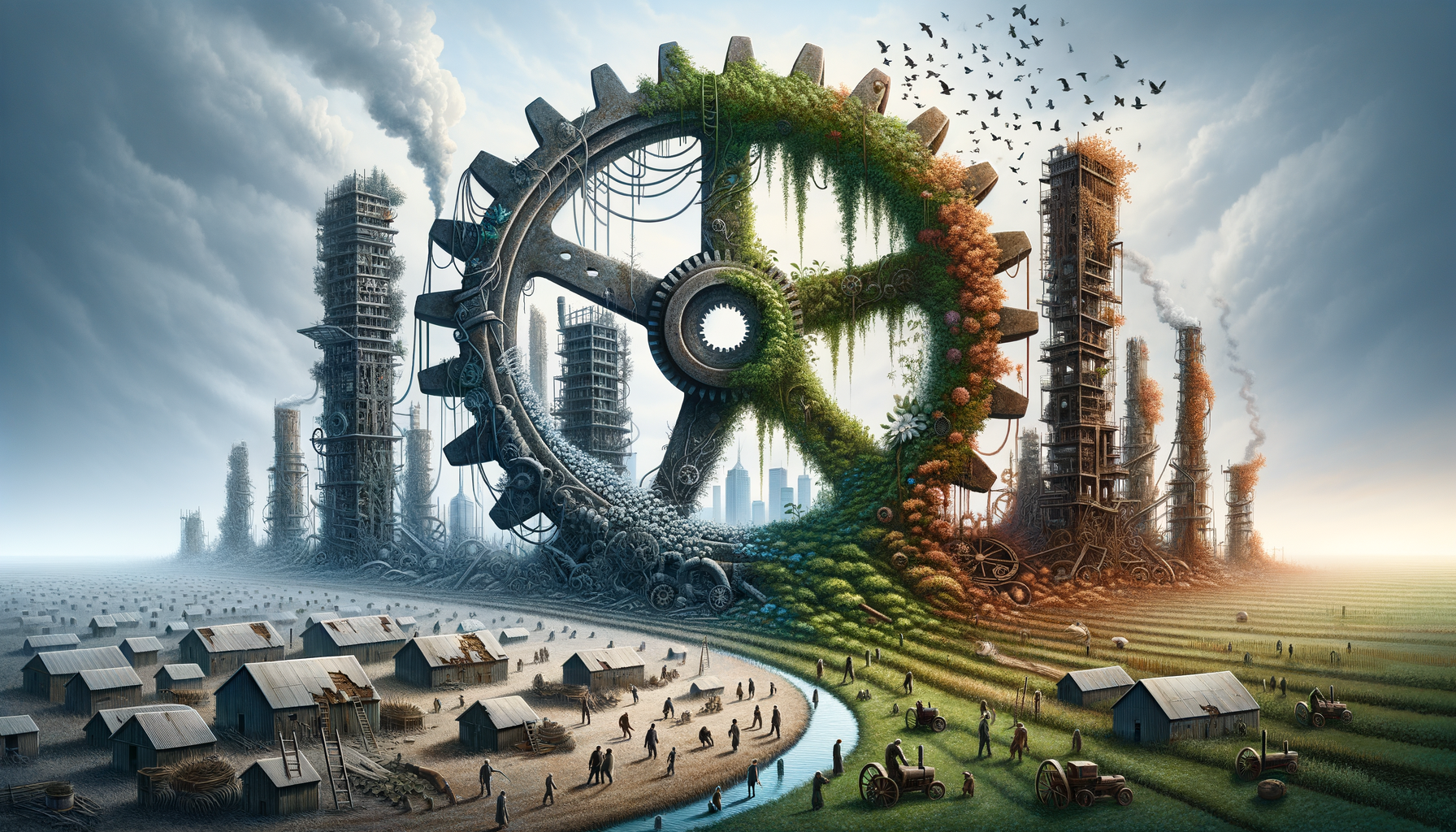 Beyond Capitalism - Three-Stage Timeline Infographic