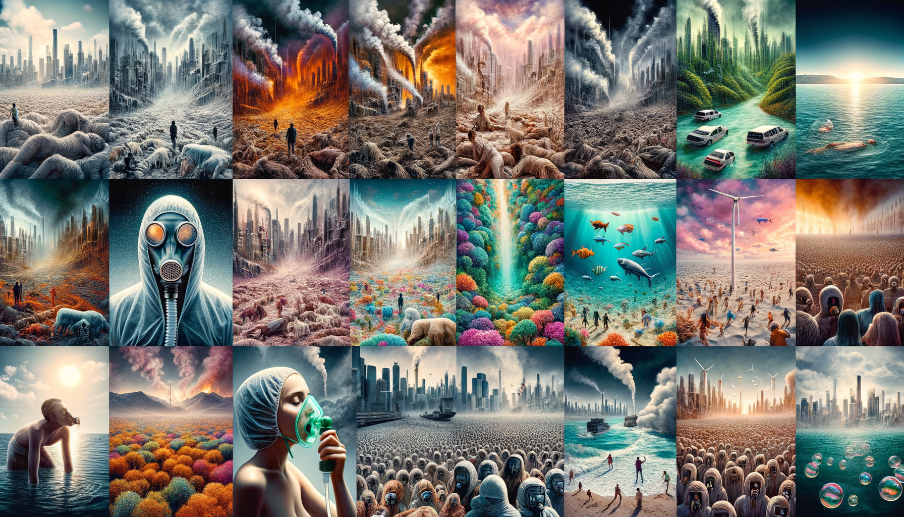 Gasping for Air - Three-Stage Timeline Infographic