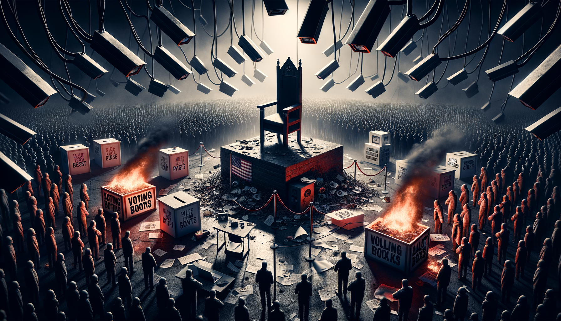 The Democratic Twilight - Three-Stage Timeline Infographic