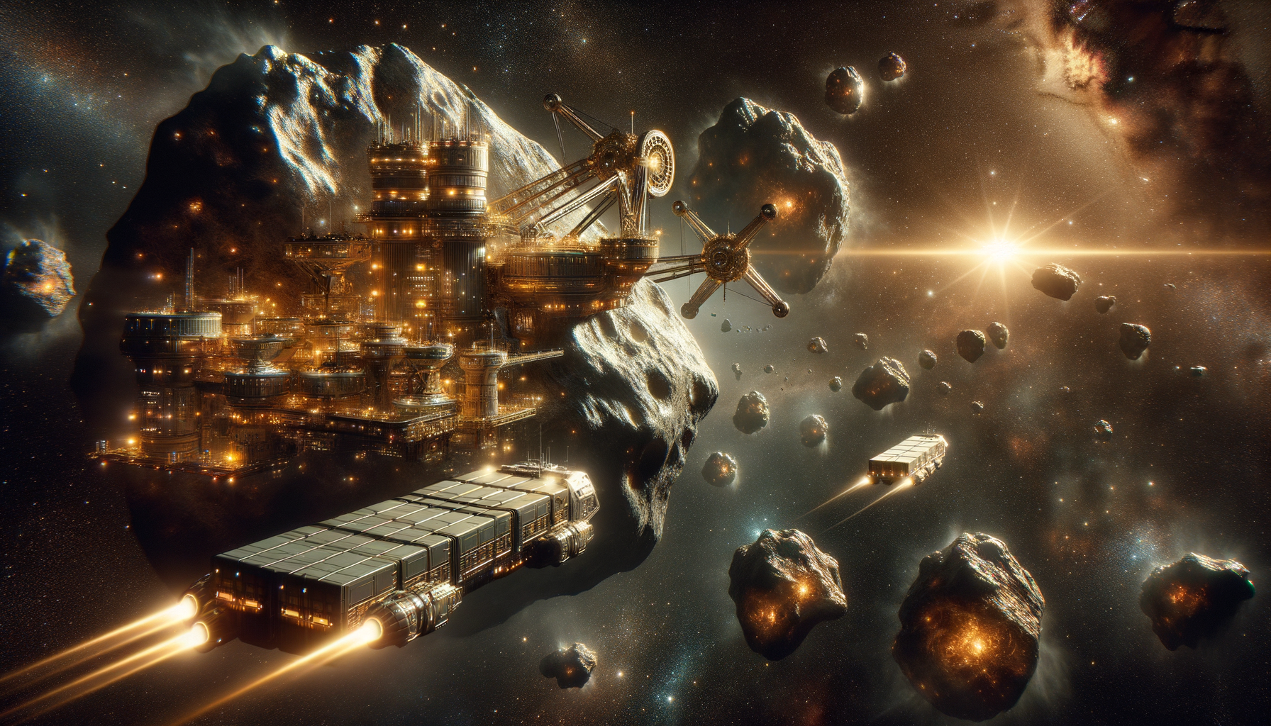 Space Gold Rush - Three-Stage Timeline Infographic