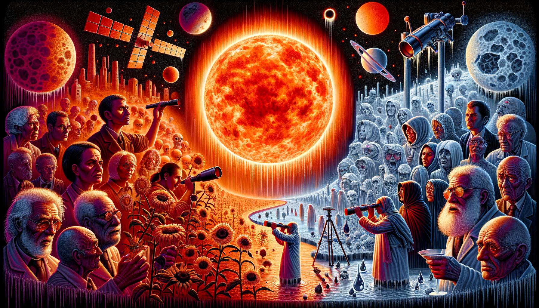 The Dimming Sun - Three-Stage Timeline Infographic